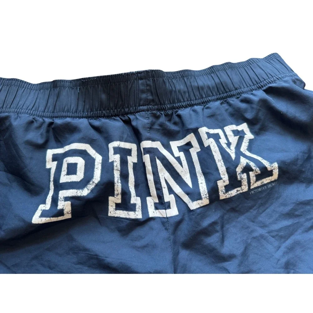 PINK Victoria's Secret Dolphin‎ Shorts Women S Navy Blue Good Distressed Logo